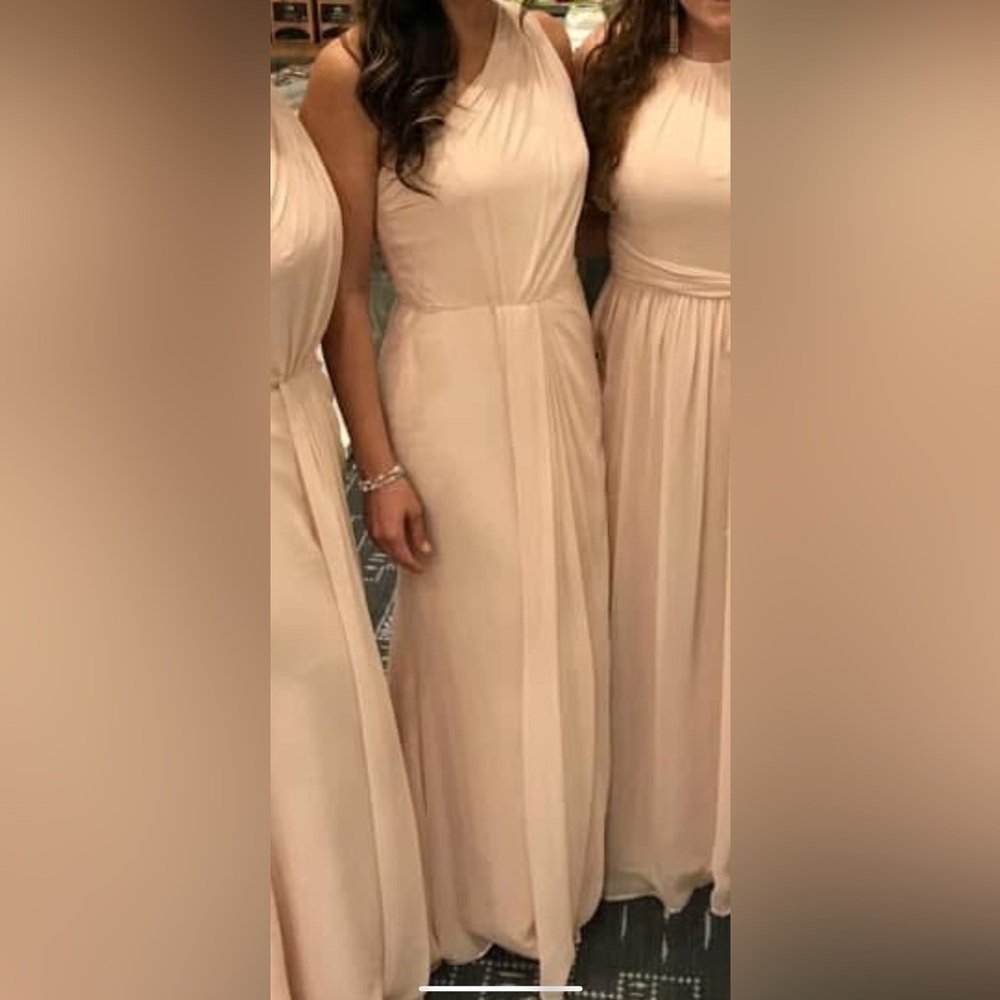Monique Lhuillier One-Shoulder Blush Dress